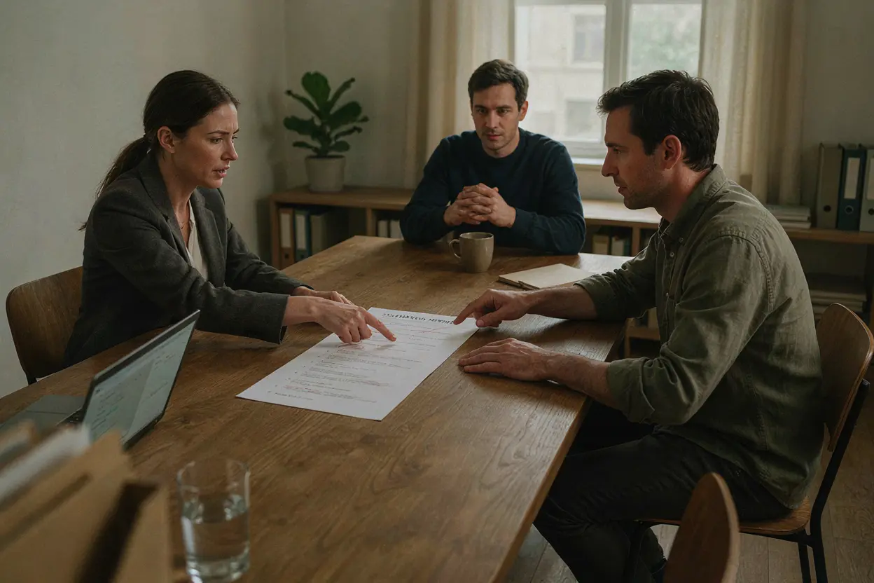 Structured disagreement is what makes the exercise work Two team members having a respectful disagreement over a ranking list