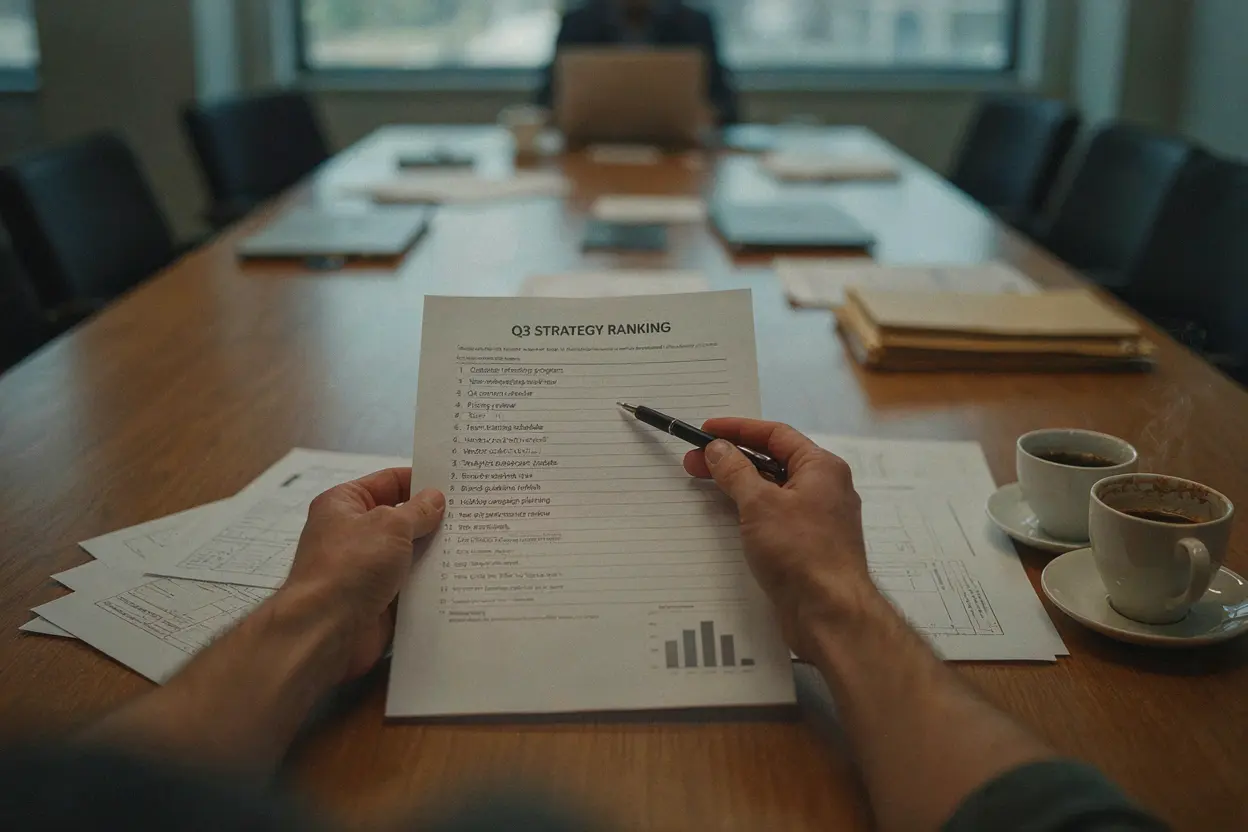The Lost at Sea ranking exercise Hands holding a printed survival ranking sheet with numbered items